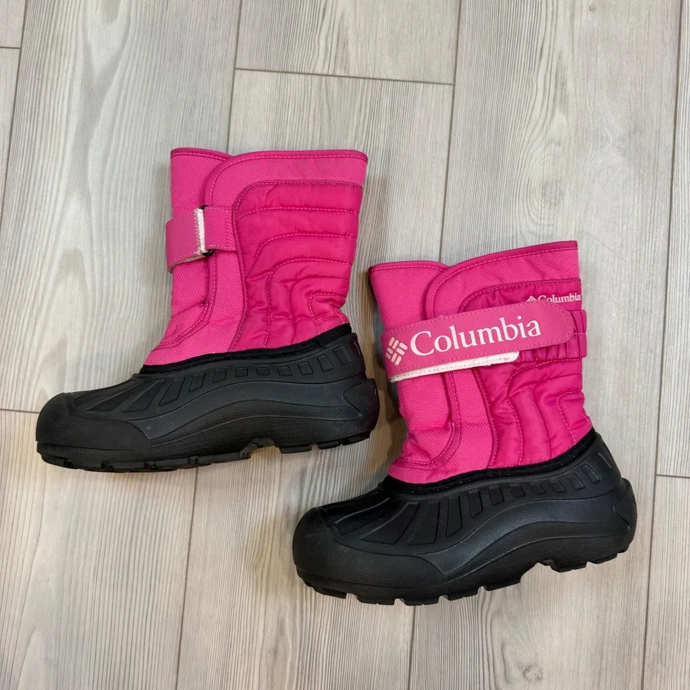 Columbia Powderbug Plus II Snow Boots Pink Black Girls Size 3 BY6077-695 400g